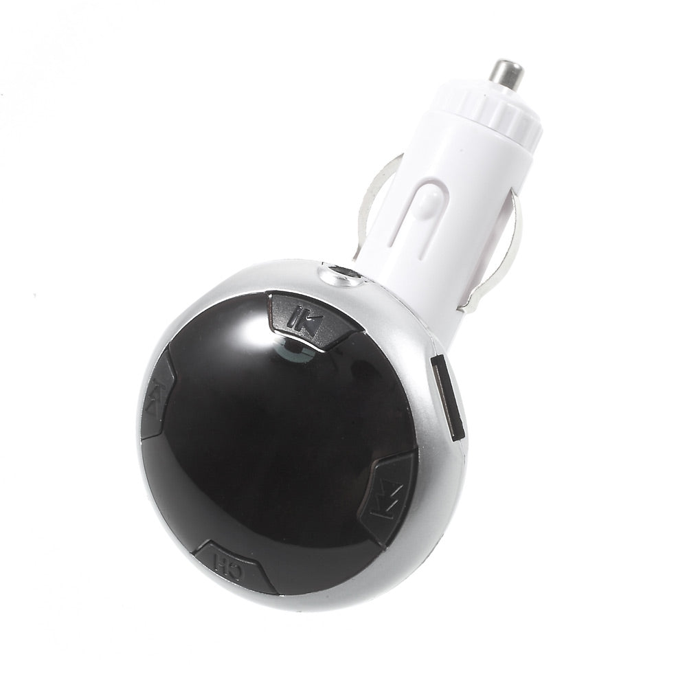 Car FM Transmitter Bluetooth MP3 Player Dual USB Car Charger with Dual USB Output - Silver Color