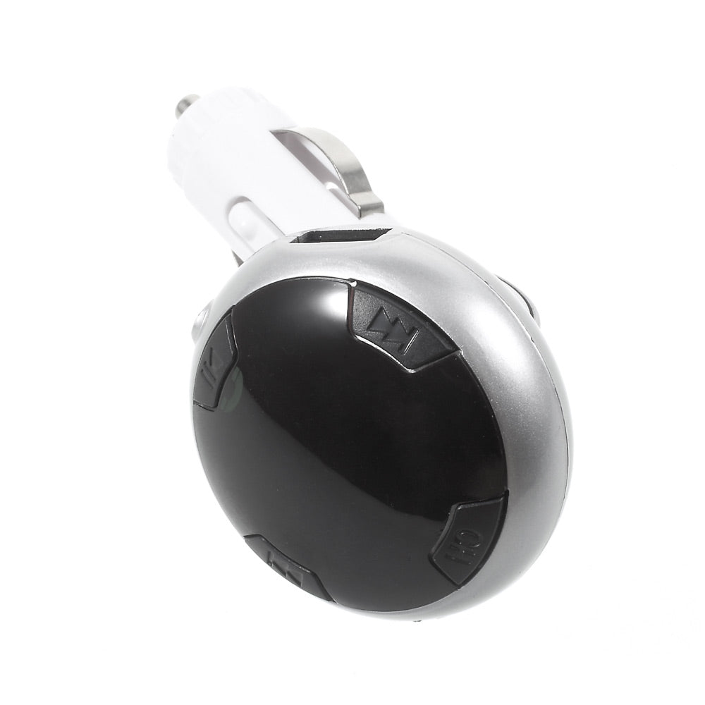 Car FM Transmitter Bluetooth MP3 Player Dual USB Car Charger with Dual USB Output - Silver Color