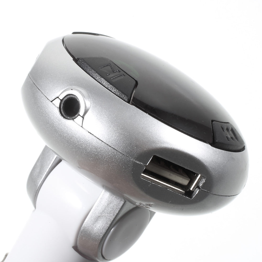 Car FM Transmitter Bluetooth MP3 Player Dual USB Car Charger with Dual USB Output - Silver Color