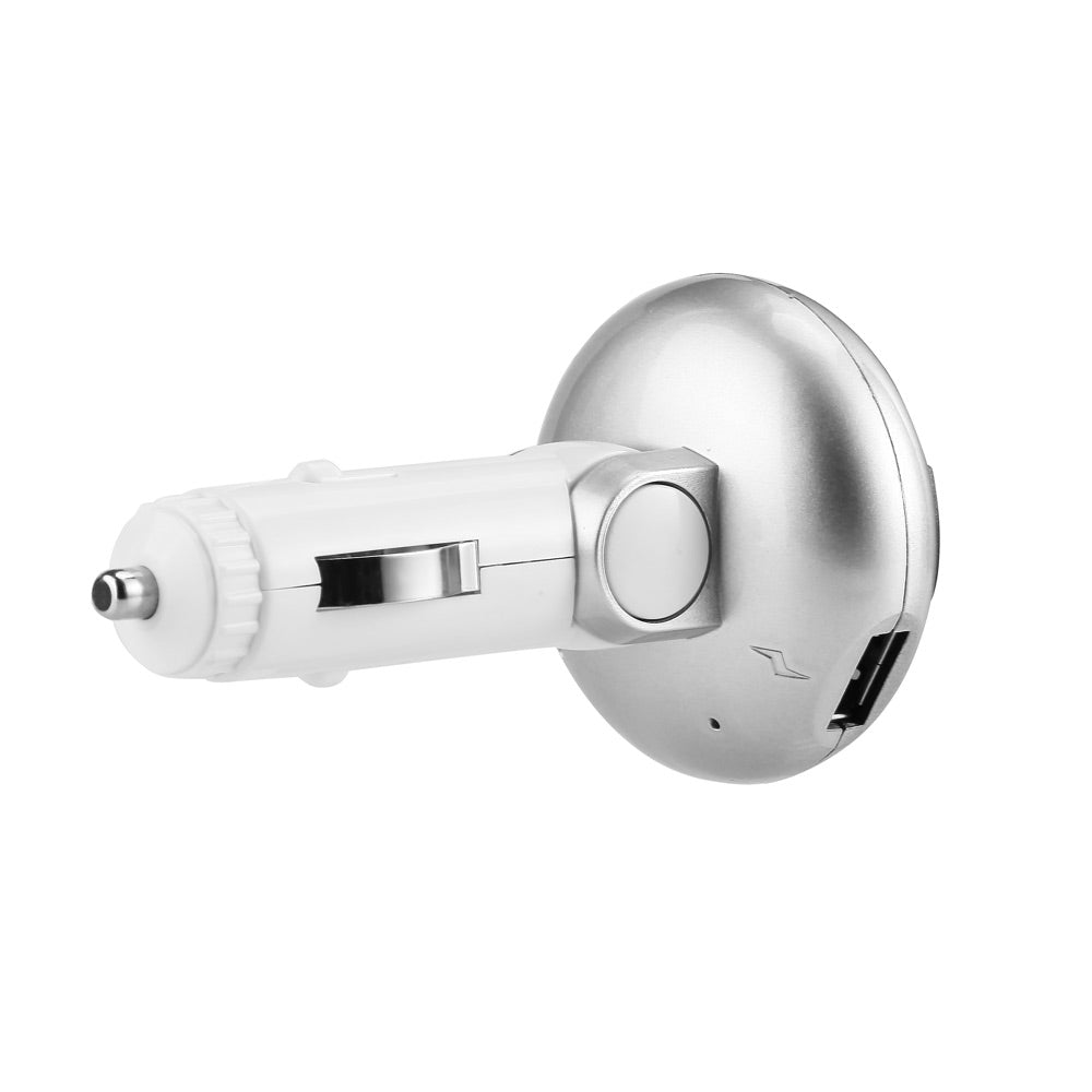 Car FM Transmitter Bluetooth MP3 Player Dual USB Car Charger with Dual USB Output - Silver Color