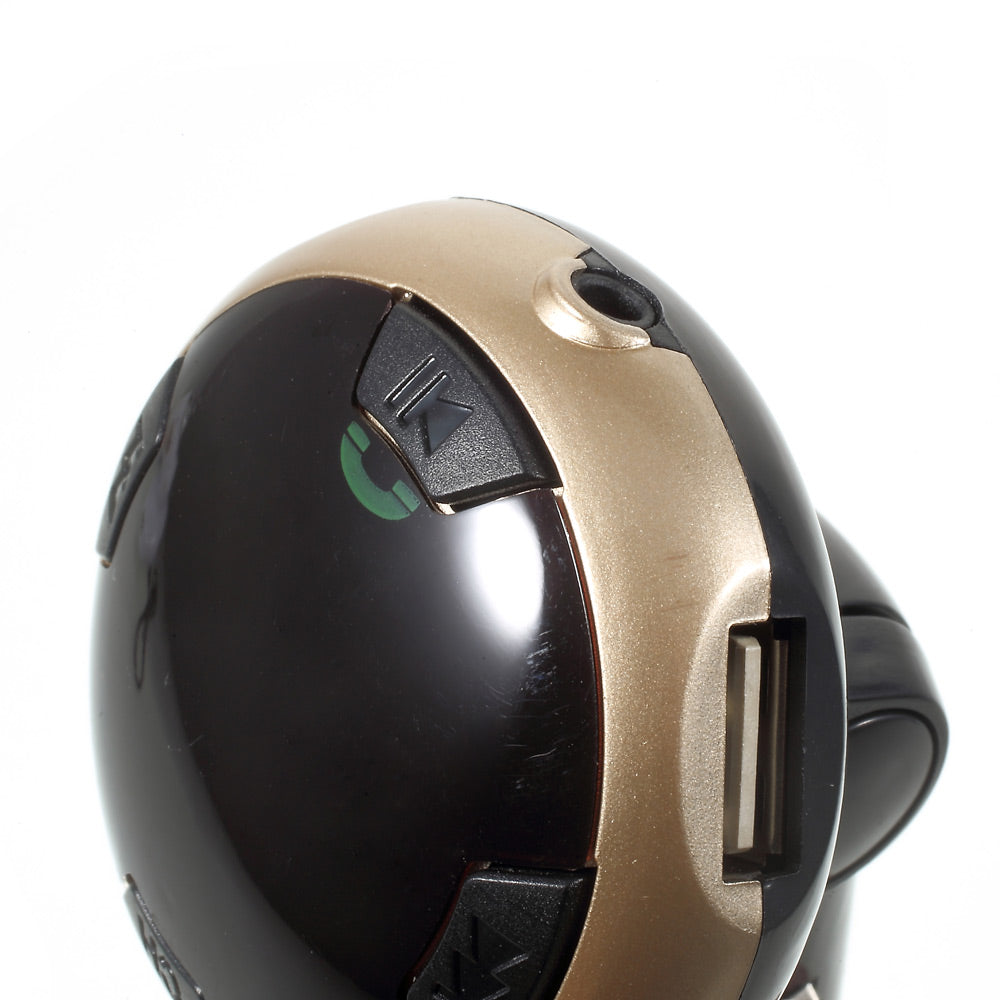 Dual USB Output Wireless Car Bluetooth Hands-free Music Player FM Transmitter - Gold Color