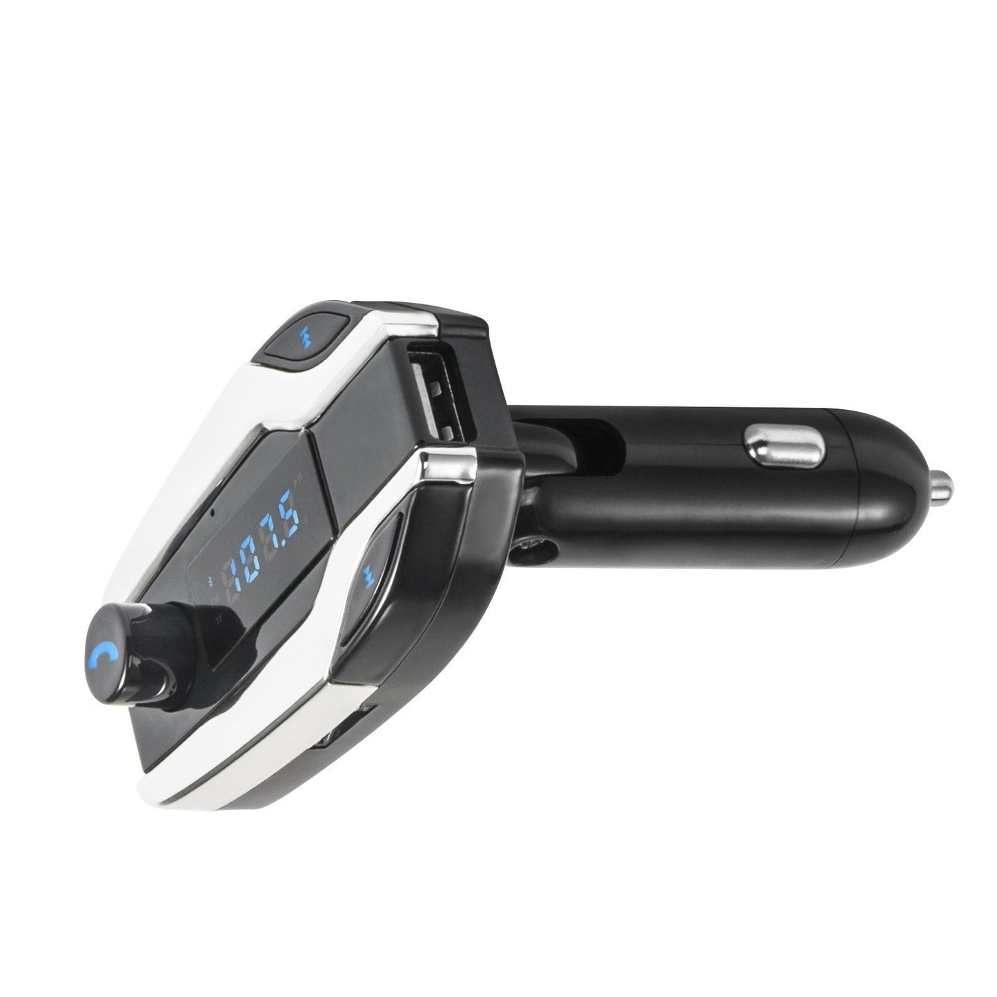 X7 Digital Display MP3 Player FM Transmitter Bluetooth Car Kit Support Aux-in / TF Card / U-Disk - Silver Color