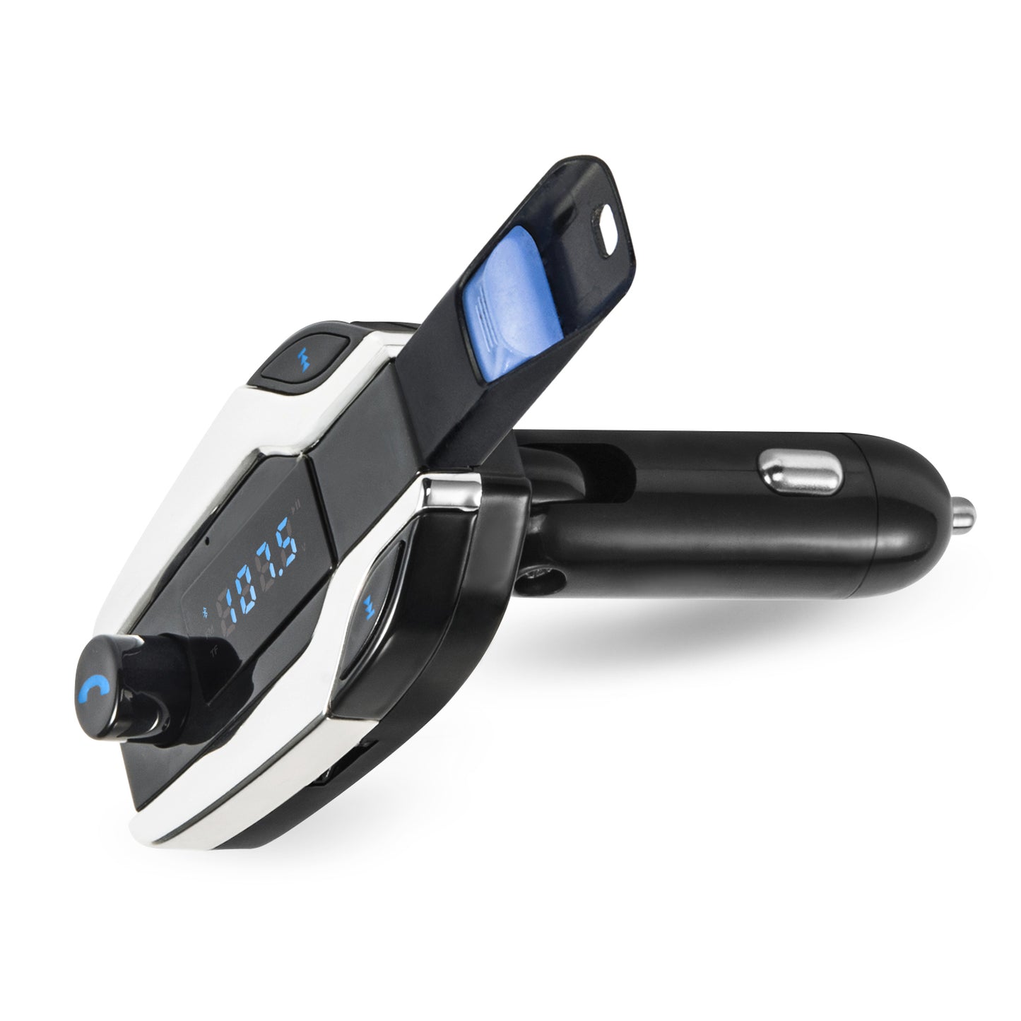 X7 Digital Display MP3 Player FM Transmitter Bluetooth Car Kit Support Aux-in / TF Card / U-Disk - Silver Color