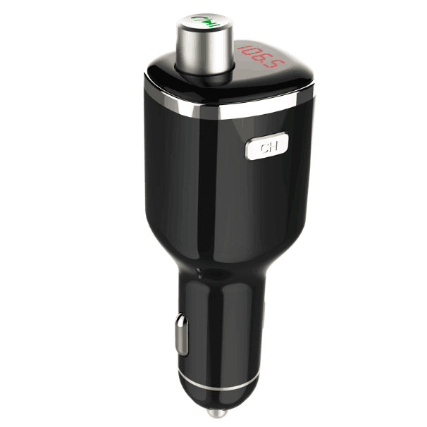 BC23 LED Monitor FM Transmitter Wireless Bluetooth Hands-free Car Kit with Dual-USB Ports Car Charger