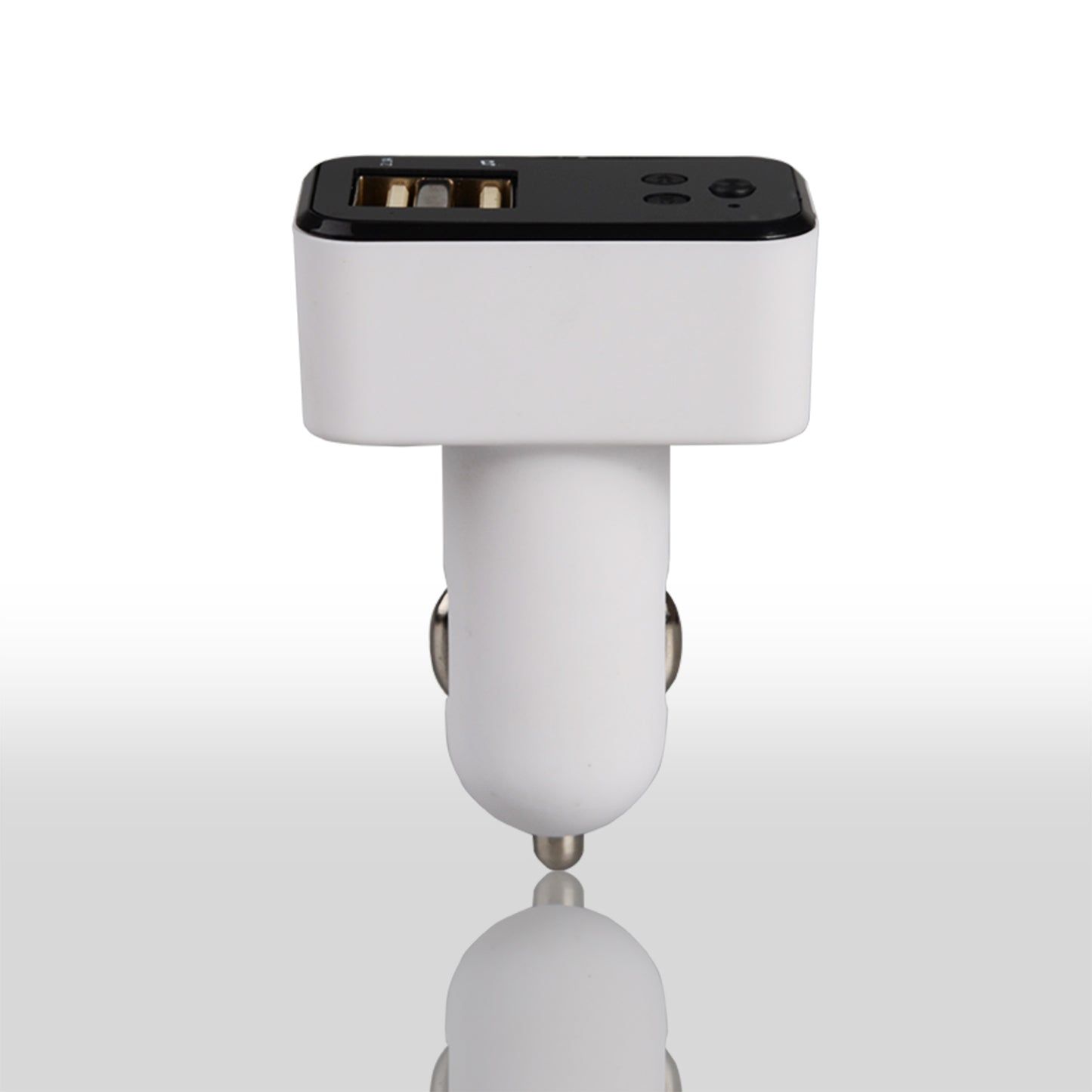 EC7 Hands-free Bluetooth MP3 Player FM Transmitter Two USB Ports Car Charger - White