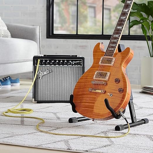 UNIQKART Guitar Cable 6.35mm Right Angle Cable Electric Instrument Bass Cable for Electric Guitar Bass Guitar Electric Mandolin 5M