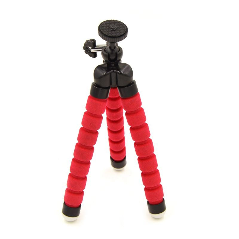 Standard Screw Mini Portable Tripod 360 Degree Rotation for Smartphone and Digital Camera - Red