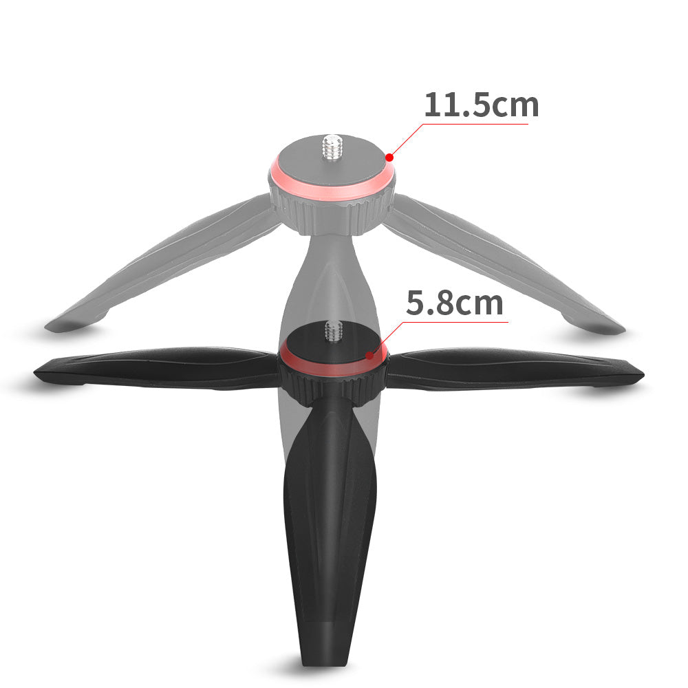 LDX-288 1/4" Screw Mini Tripod Stand Adjustable Height for Selfie Stick Monopod Stabilizer