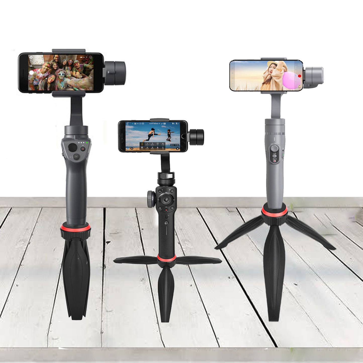 LDX-288 1/4" Screw Mini Tripod Stand Adjustable Height for Selfie Stick Monopod Stabilizer