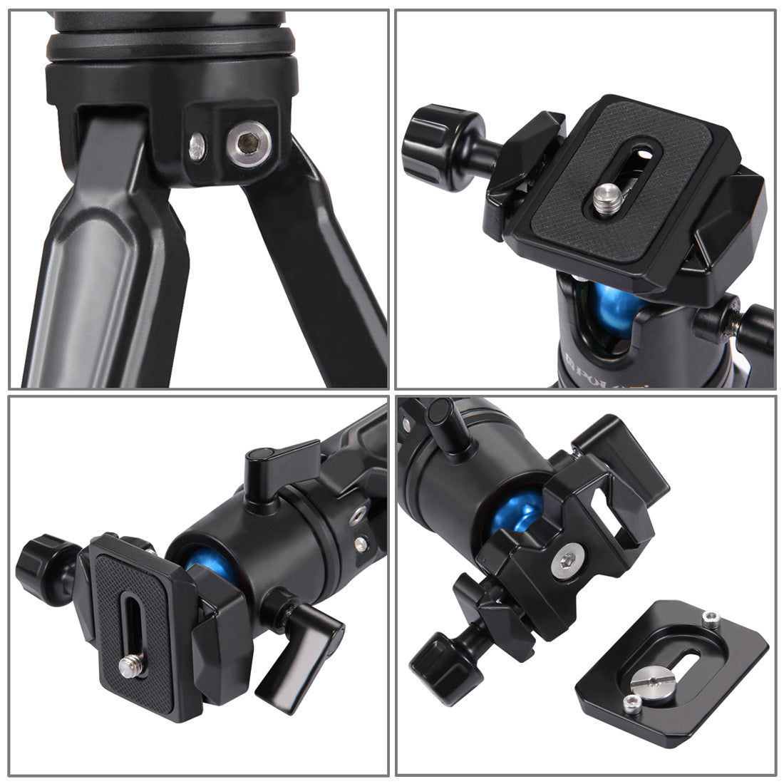 Puluz PU3002 Mini Aluminum Alloy Camera Tripod with Adjustable Leg Height 11~21cm for Sony, Nikon, Canon DSLR Cameras