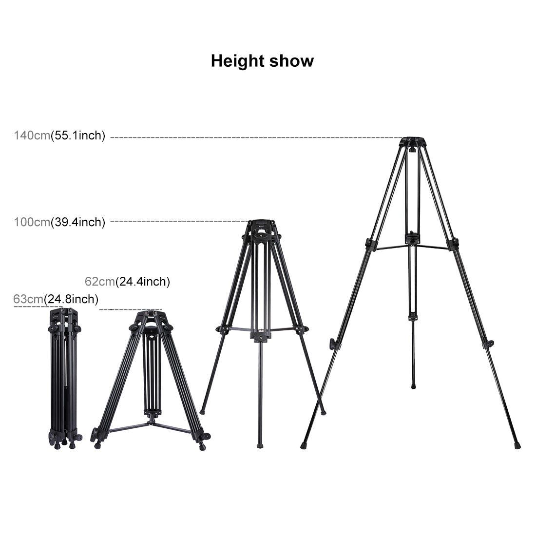 PULUZ PU3003 Aluminum Alloy Camera Tripod for Sony, Nikon, Canon DSLR Cameras - Bronze