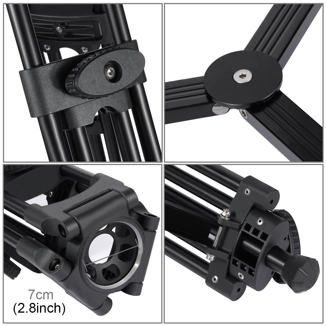 PULUZ PU3003 Aluminum Alloy Camera Tripod for Sony, Nikon, Canon DSLR Cameras - Bronze