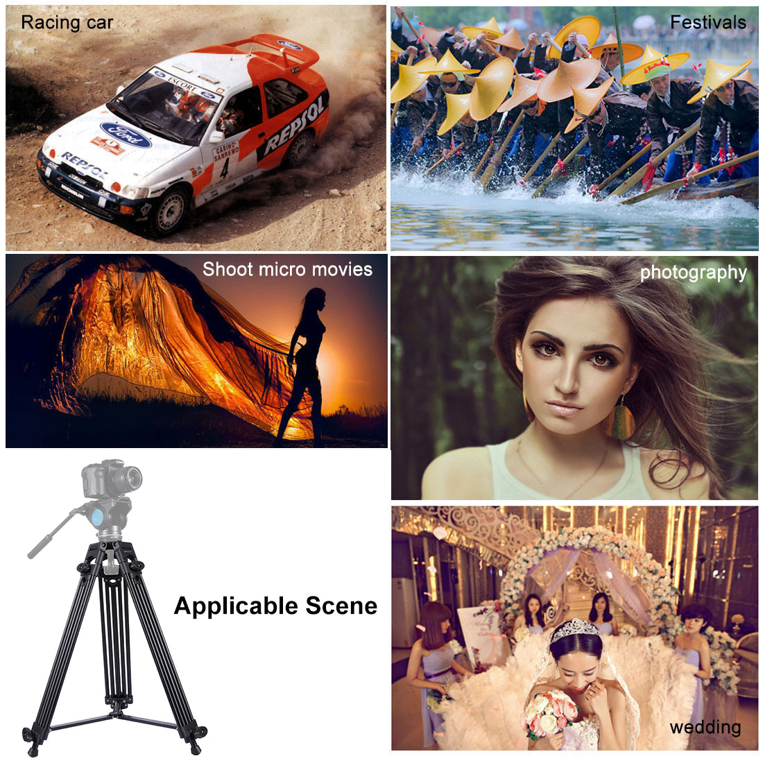 PULUZ PU3003 Aluminum Alloy Camera Tripod for Sony, Nikon, Canon DSLR Cameras - Bronze