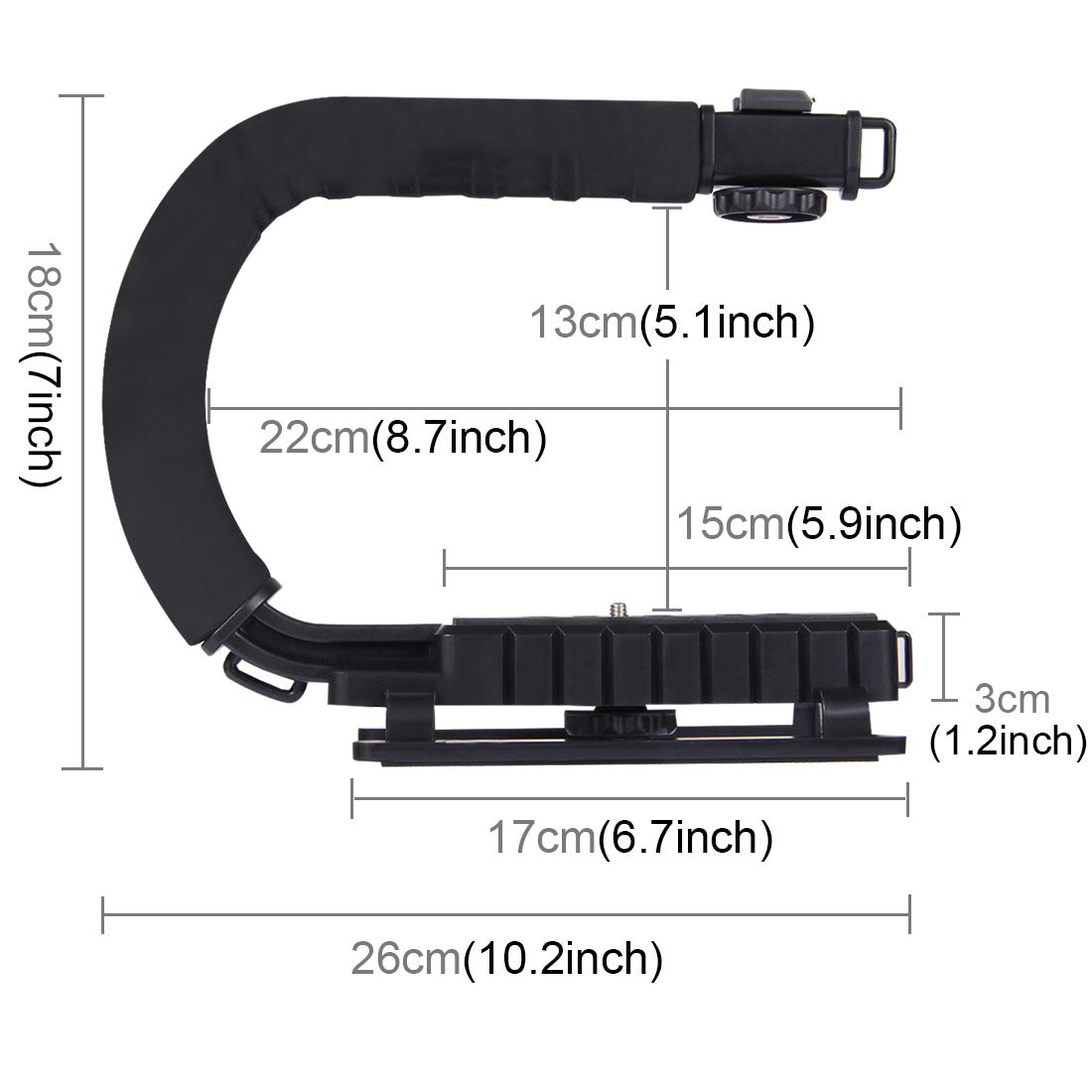 Puluz PU3005 U Shape Stabilizing Handle Bracket for DV Camcorder, DSLR Camera