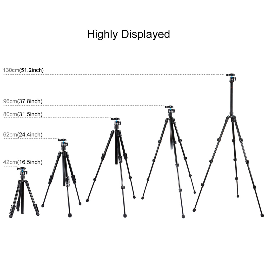 Puluz PU3009 Portable Aluminum Alloy Camera Tripod with Adjustable Leg Height 36~92cm for Sony, Nikon, Canon DSLR Cameras