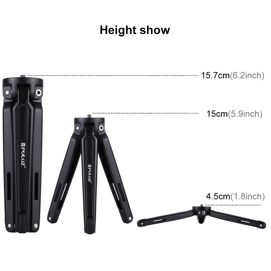 Puluz PU3014 Portable Metal Camera Tripod Holder Stand - Black