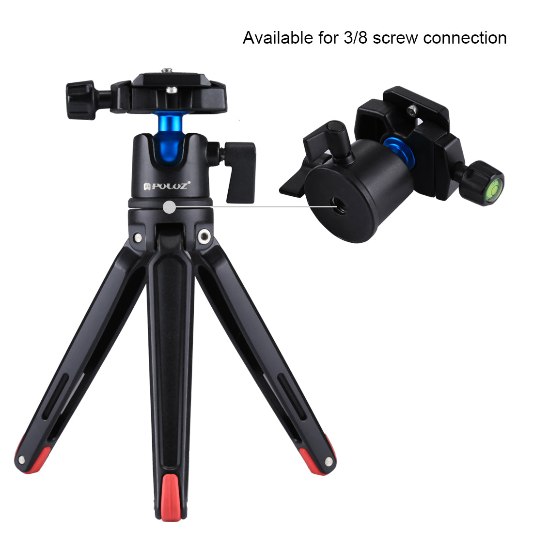 Puluz PU3014 Portable Metal Camera Tripod Holder Stand - Red