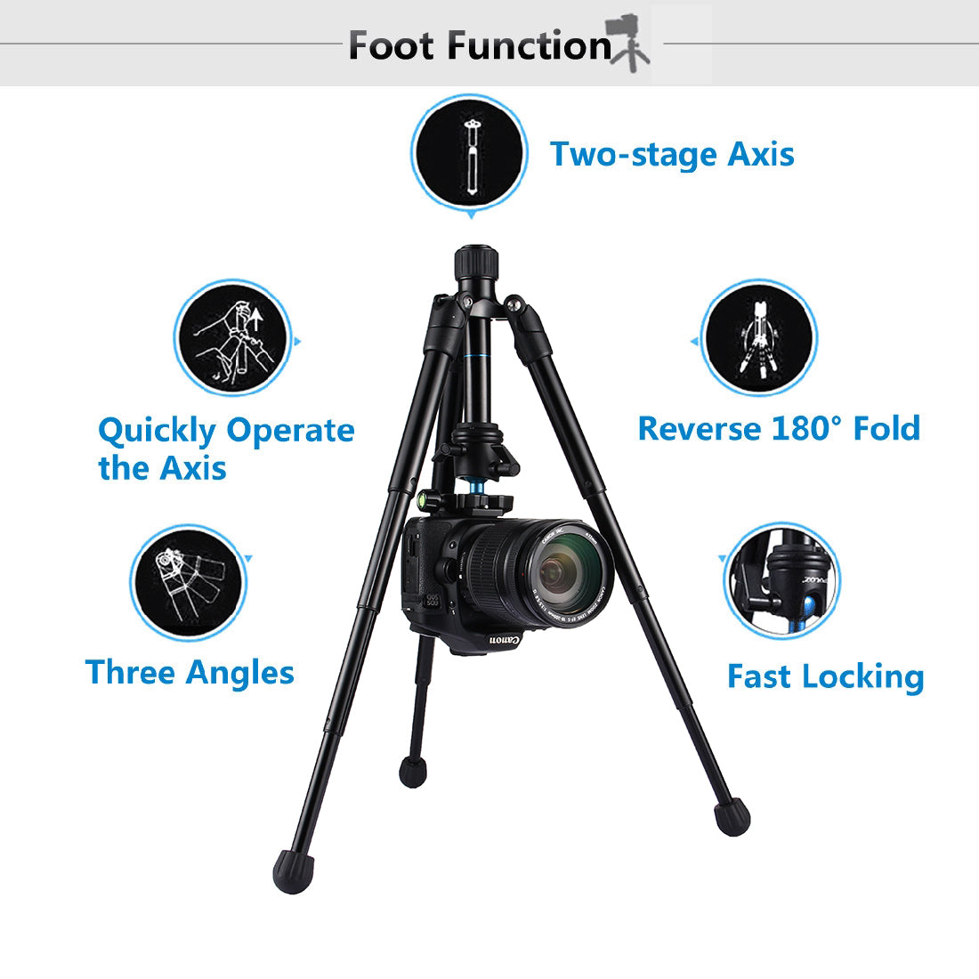 PULUZ PU3001 Professional Portable 360° Rotatable Camera Tripod