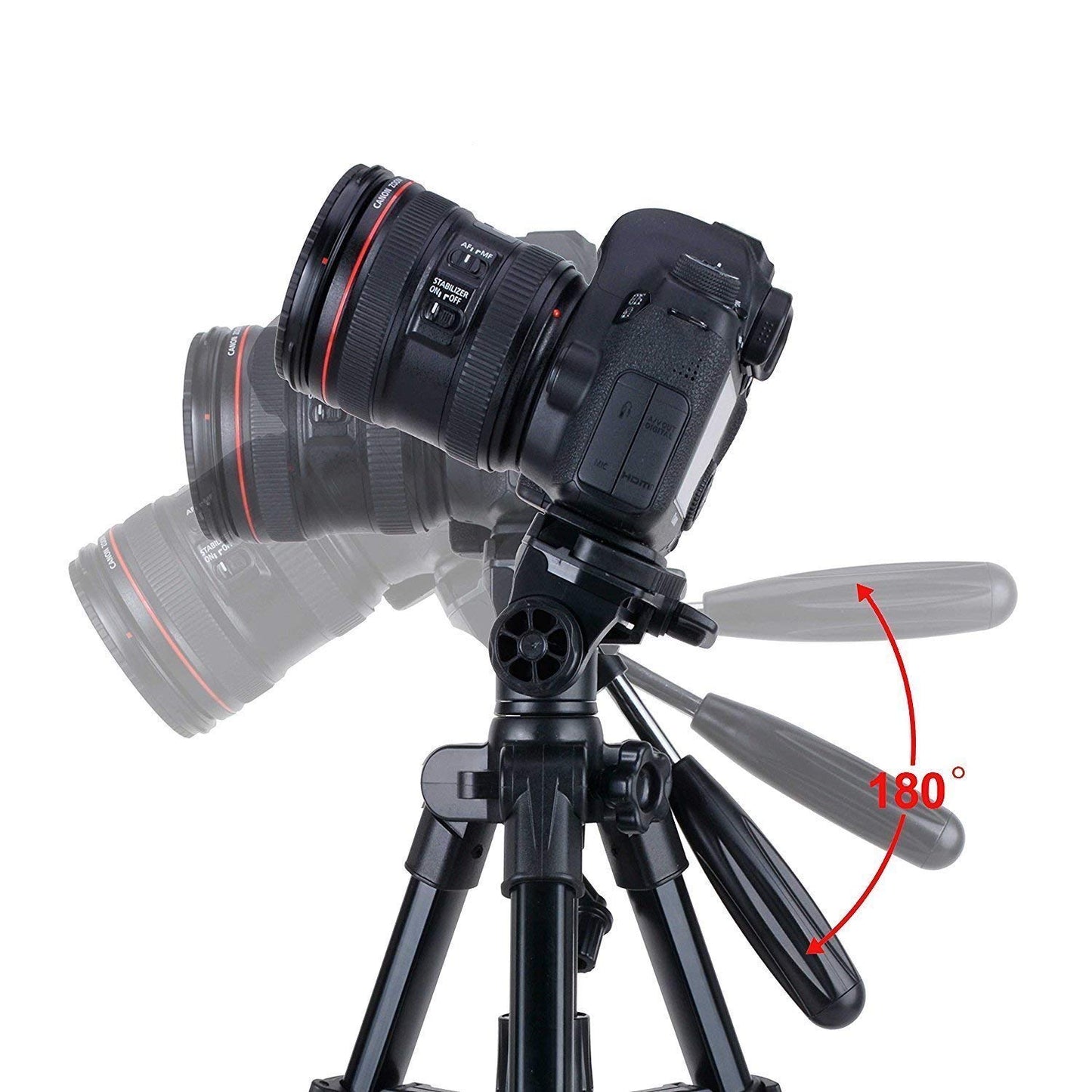 Zomei Q100 Portable Aluminum Alloy Mini Travel Camera Tabletop Tripod Lampstand - Black