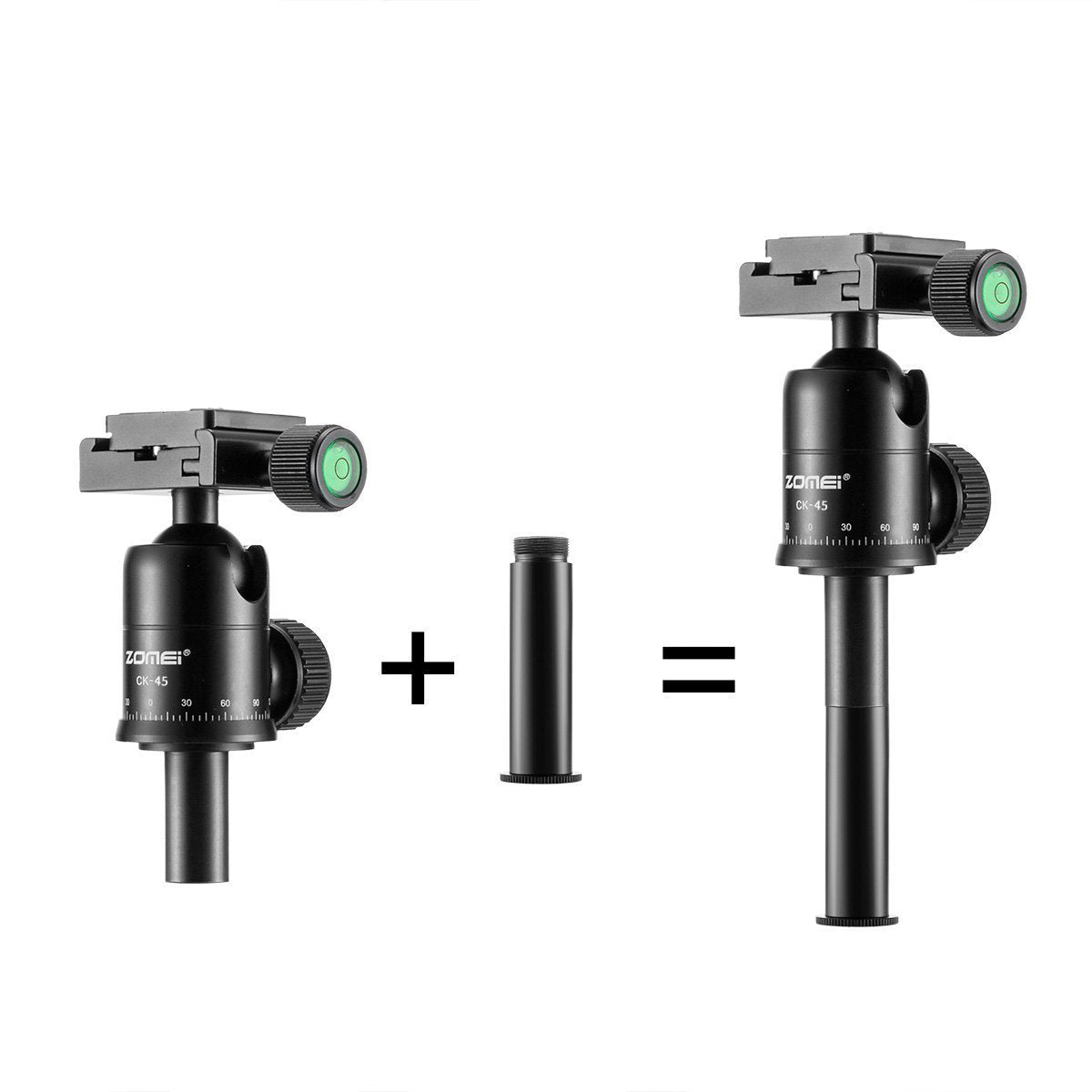 ZOMEI CK45 Camera Live Tripod Aluminum Flexible Mini Tabletop Tripe and Phone Holder for Smartphone DSLR Camera Video - Black