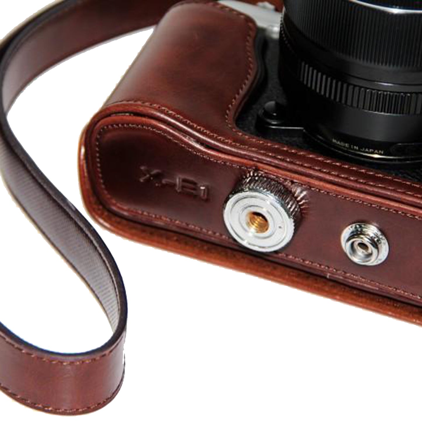 PU Leather Camera Protective Bag + Strap for Fujifilm X-E1/X-E2 - Coffee
