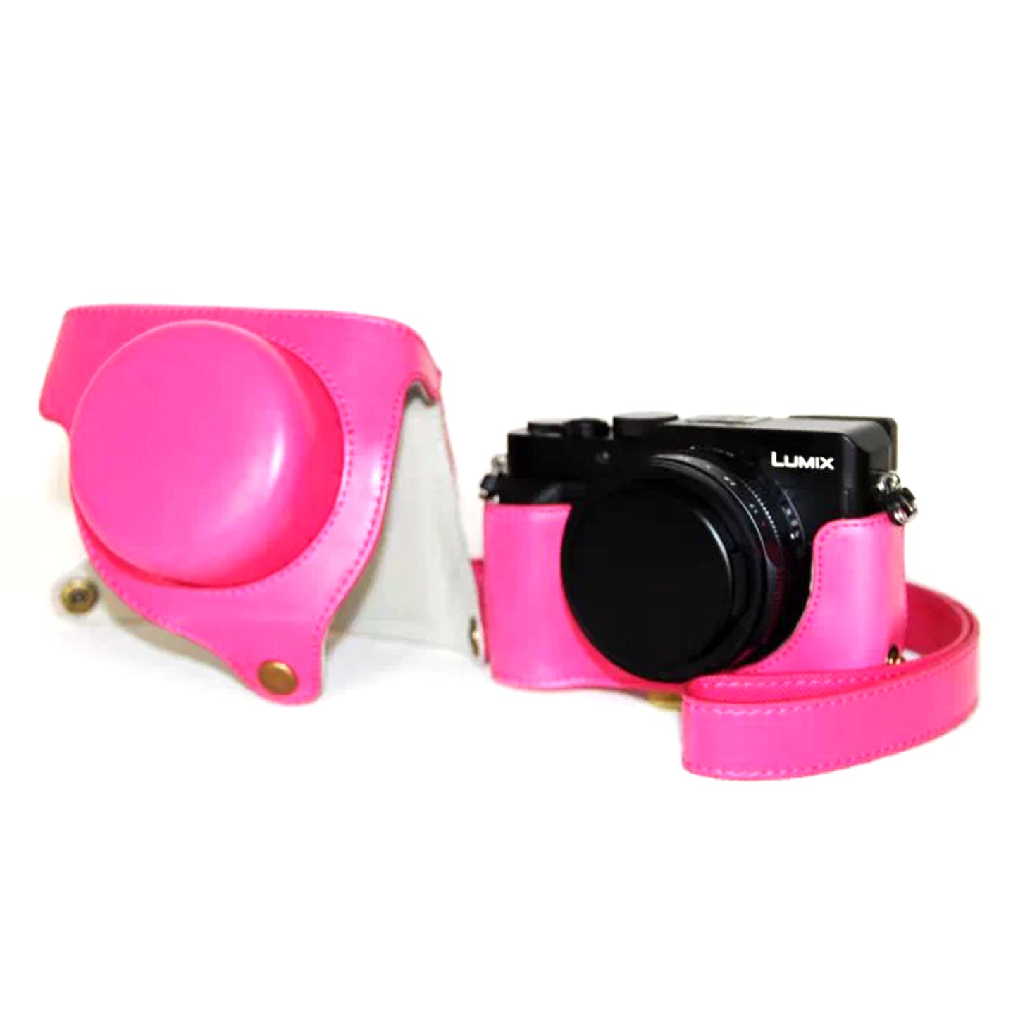 PU Leather Camera Bag Protective Case Cover for Panasonic LX100 - Rose