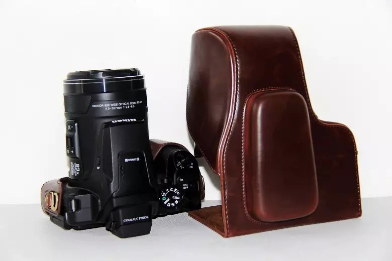 PU Leather Camera Protector Cover for Nikon Coolpix P900S  - Coffee