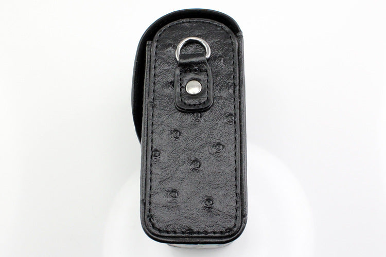 Ostrich Texture Vertical Flip Leather Case Single Shoulder Bag for Casio ZR1000/ZR1200/ZR1500/ZR3500 - Black