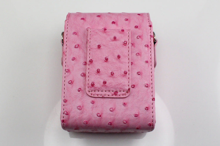 Ostrich Texture Leather Vertical Flip Protective Pouch Case for Casio ZR1000/ZR1200/ZR1500/ZR3500 - Pink