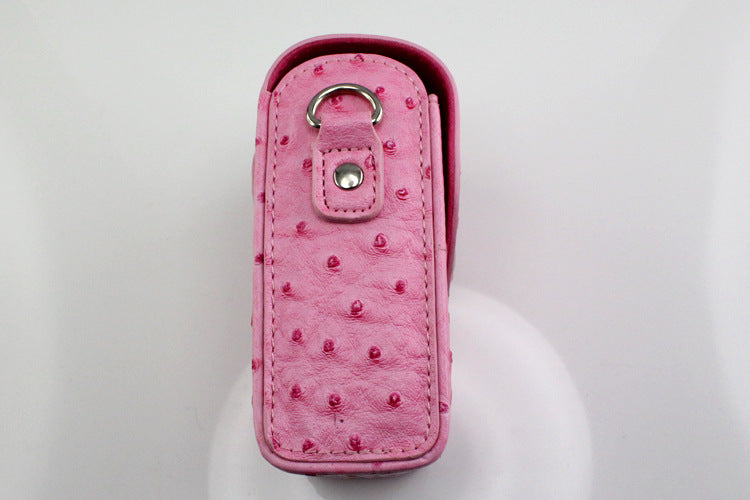 Ostrich Texture Leather Vertical Flip Protective Pouch Case for Casio ZR1000/ZR1200/ZR1500/ZR3500 - Pink