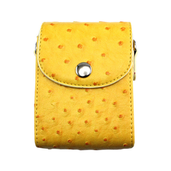Ostrich Texture Leather Vertical Flip Portective Shoulder Bag for Casio ZR1000/ZR1200/ZR1500/ZR3500 - Yellow
