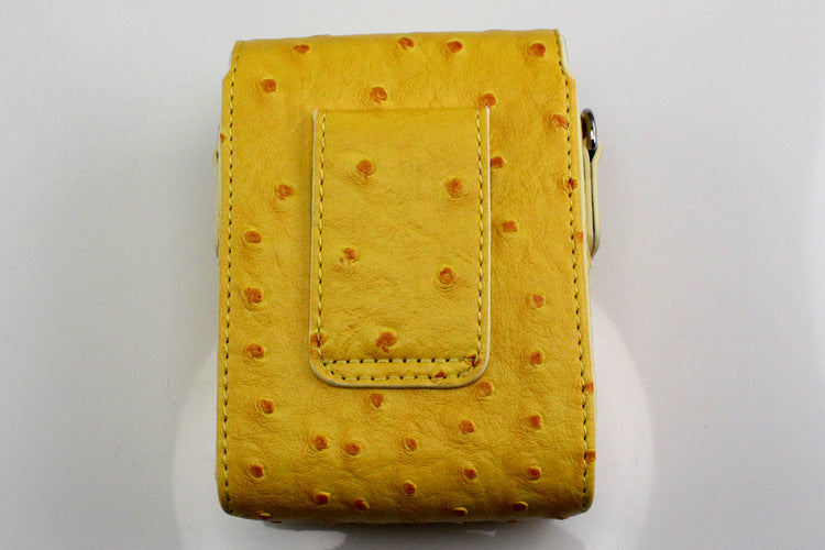 Ostrich Texture Leather Vertical Flip Portective Shoulder Bag for Casio ZR1000/ZR1200/ZR1500/ZR3500 - Yellow