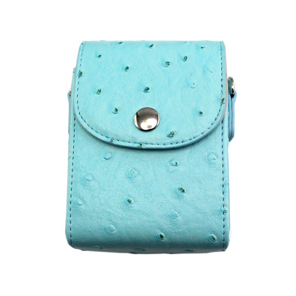 Ostrich Texture Vertical Flip Leather Protective Camera Case for Casio ZR1000/ZR1200/ZR1500/ZR3500 - Blue