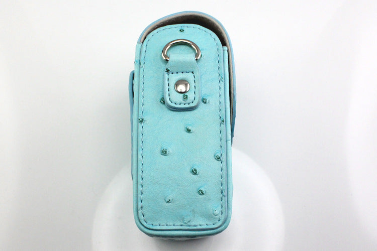 Ostrich Texture Vertical Flip Leather Protective Camera Case for Casio ZR1000/ZR1200/ZR1500/ZR3500 - Blue
