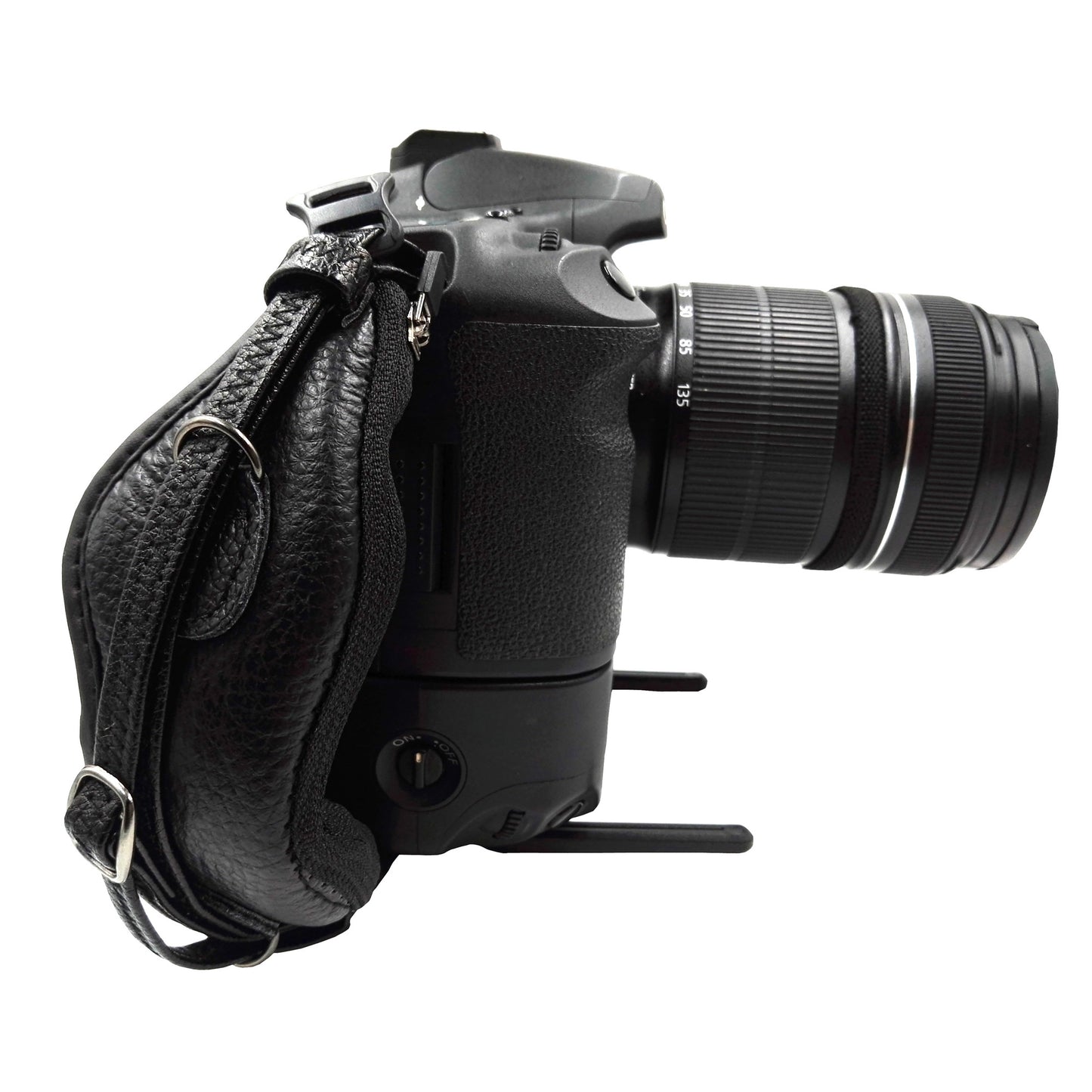 JM-KM-16N Genuine Leather Hand Strap Grip with Eye Shade for DSLR SLR Cameras - Black