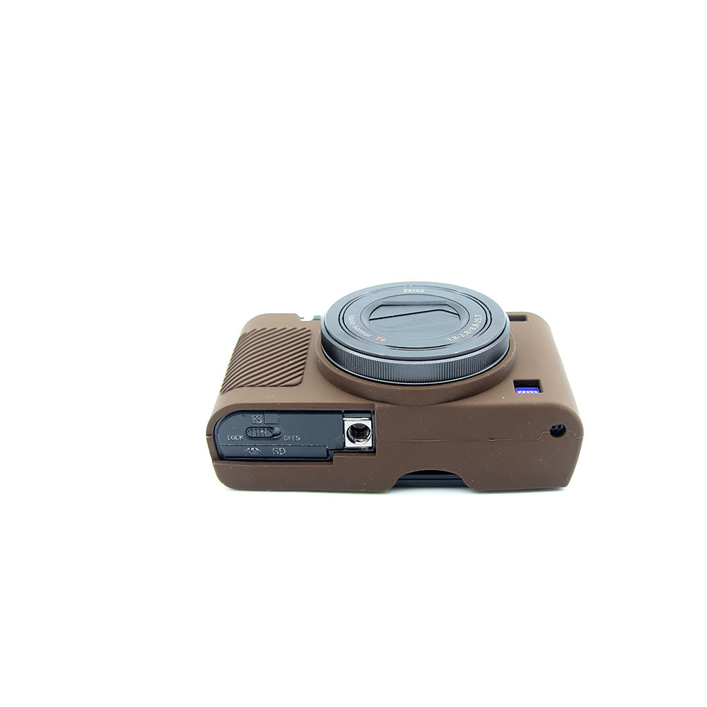 Soft Silicone Protective Housing Case Shell for Sony RX100 III / IV/ IIV - Brown