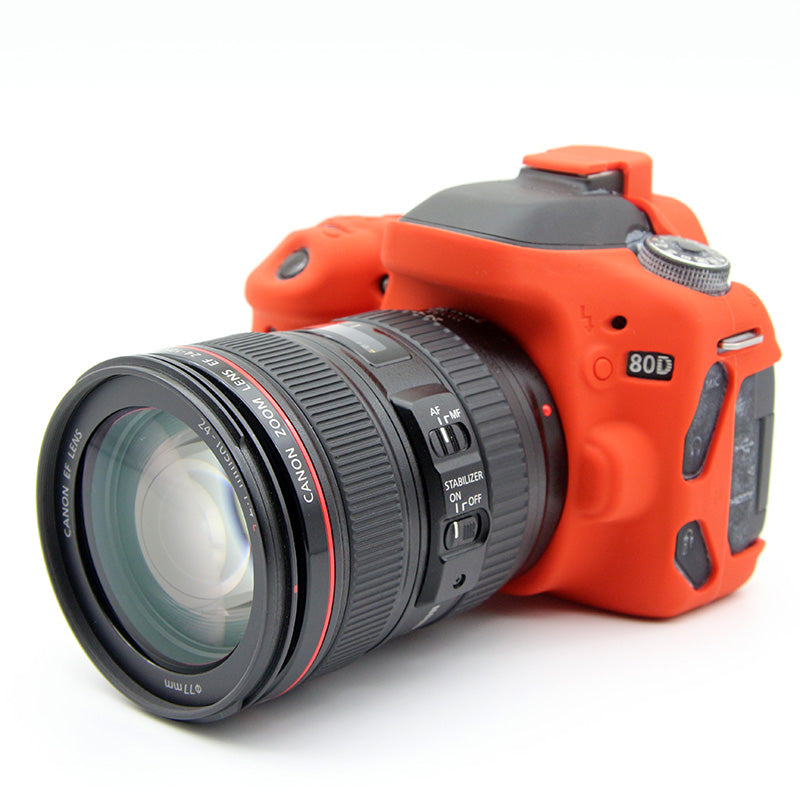 Soft Silicone Protective Cover for Canon EOS 80D DSLR Camera - Red