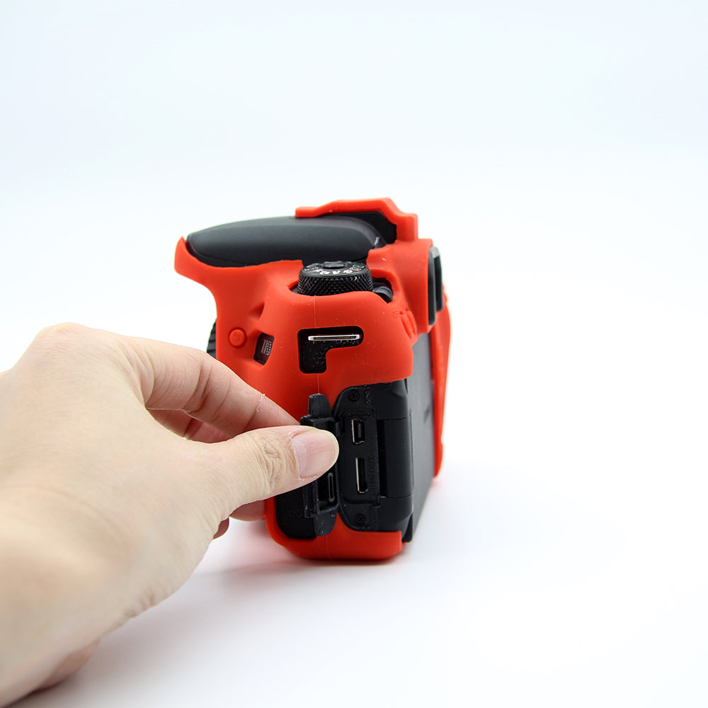 Soft Silicone Protective Cover for Canon EOS 77D Camera - Red