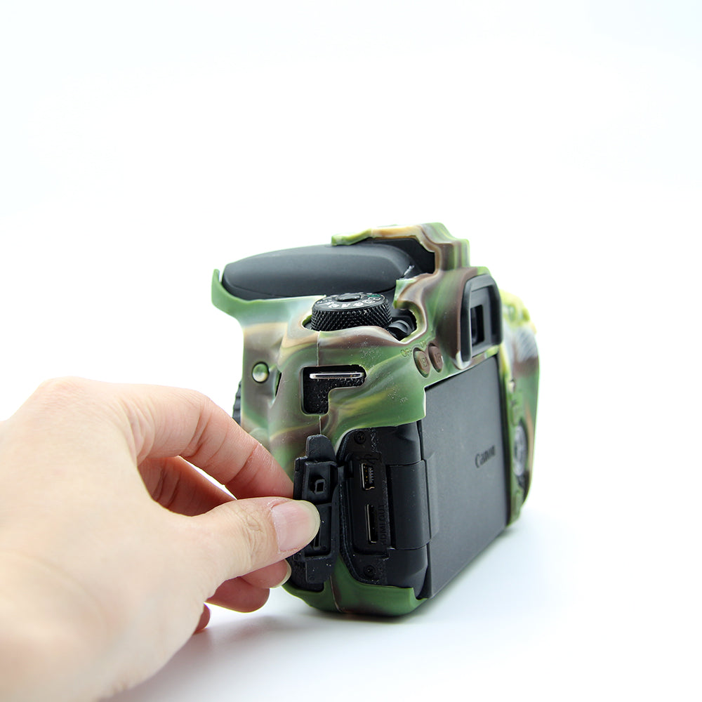 Soft Silicone Protective Housing Cover Case for Canon EOS 77D Camera - Camouflage