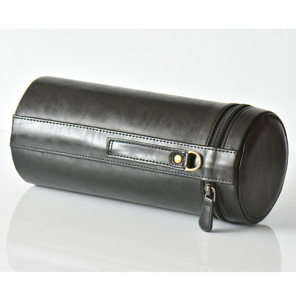 Camera Lens Bag Lens Pocket PU Leather Case for Nikon Canon Sony Fujifilm etc - Size: L / Black