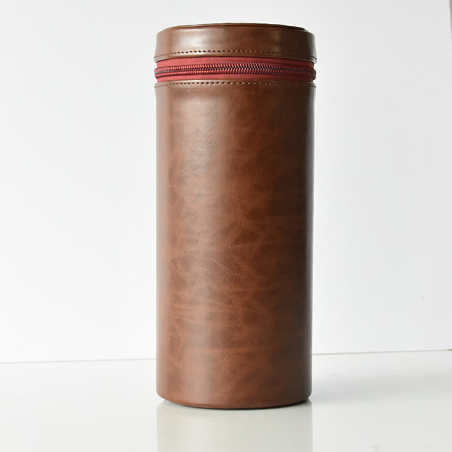 Camera Lens Bag Lens Pocket PU Leather Shell for Nikon Canon Sony Fujifilm etc - Size: L / Coffee