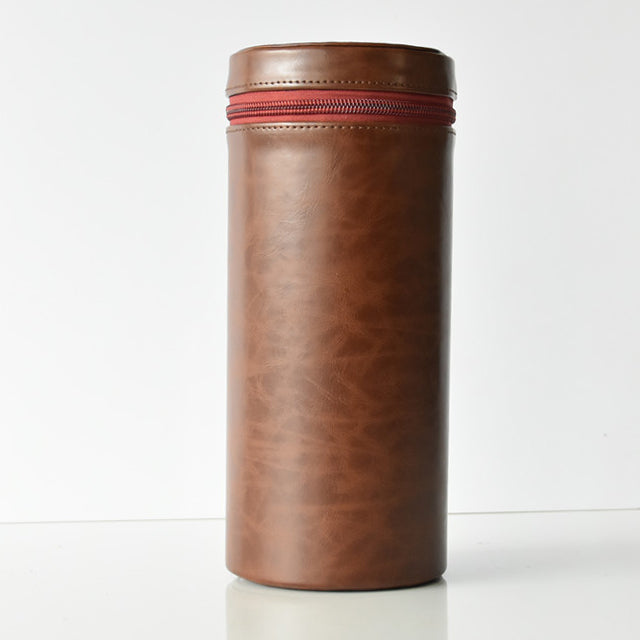 Camera Lens Bag Lens Pocket PU Leather Shell for Nikon Canon Sony Fujifilm etc - Size: L / Coffee