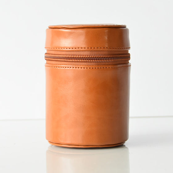 Camera Lens Bag Lens Pocket PU Leather Cover for Nikon Canon Sony Fujifilm etc - Size: S / Brown