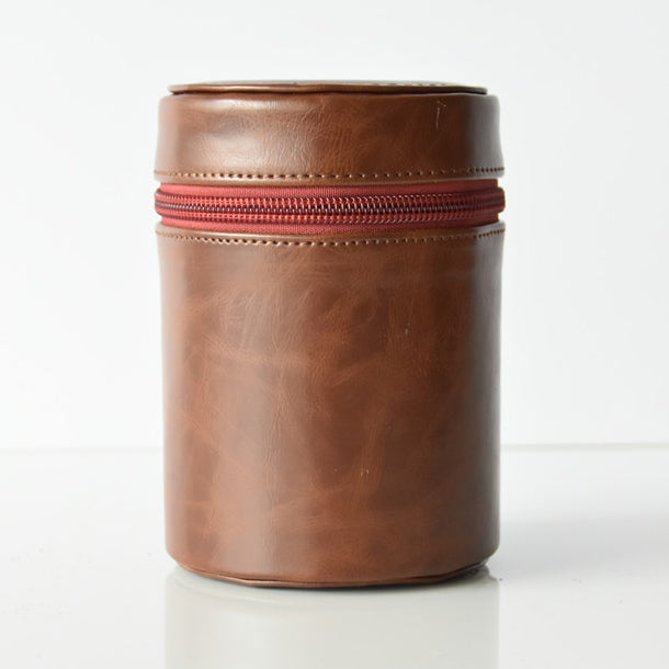 Camera Lens Bag Lens PU Leather Protective Case for Nikon Canon Sony Fujifilm etc - Size: S / Coffee