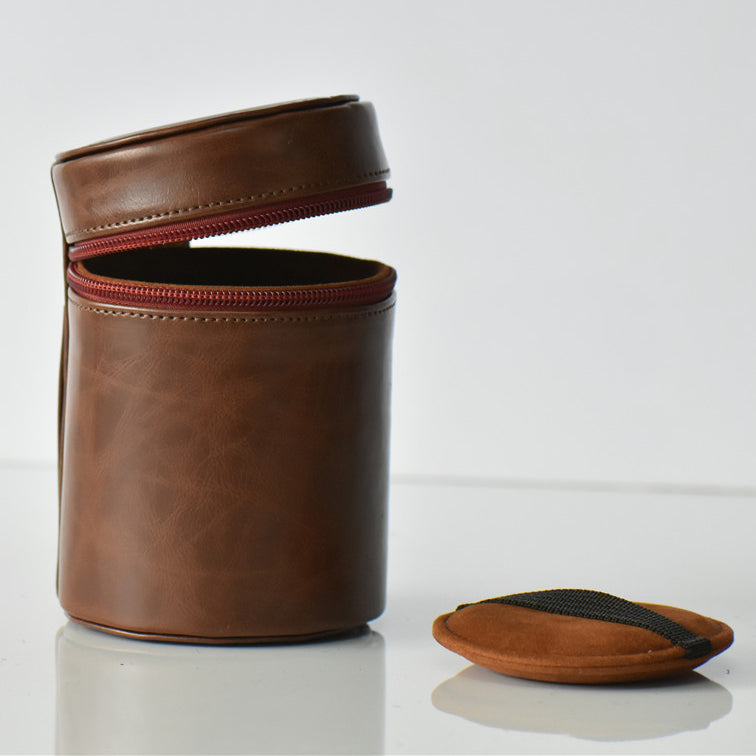 Camera Lens Bag Lens PU Leather Protective Case for Nikon Canon Sony Fujifilm etc - Size: S / Coffee