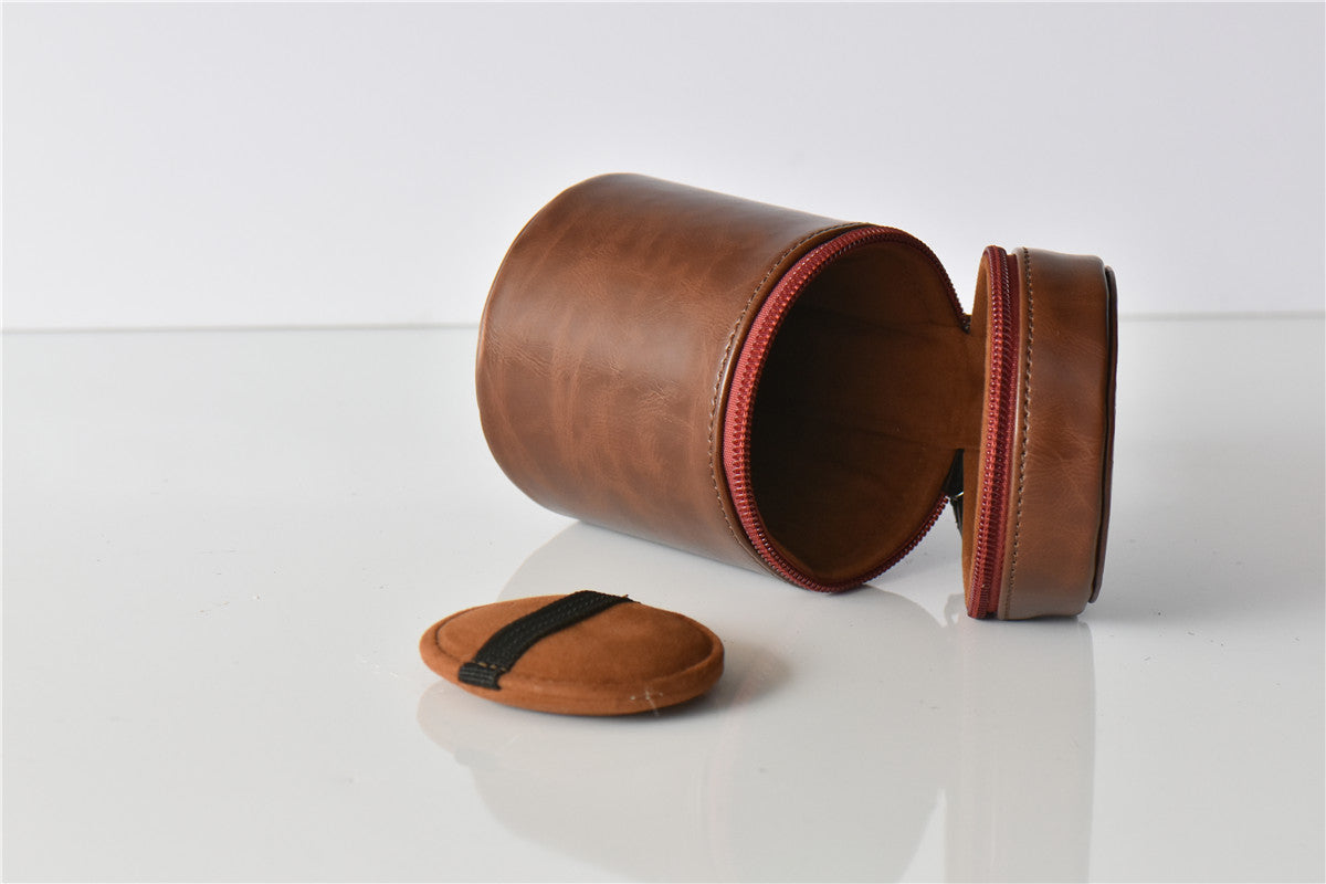 Camera Lens Bag Lens PU Leather Protective Case for Nikon Canon Sony Fujifilm etc - Size: S / Coffee