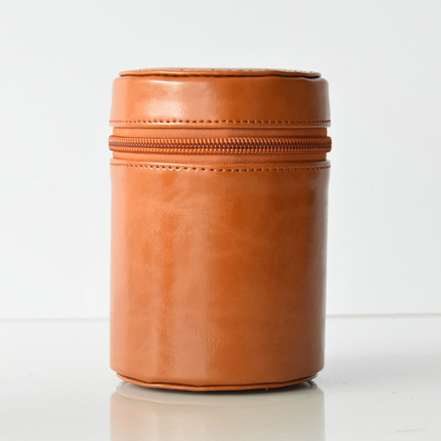 Camera Lens PU Leather Bag Cover for Nikon Canon Sony Fujifilm etc - Size: M / Brown