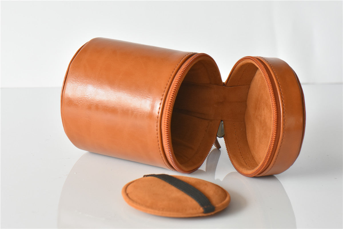 Camera Lens PU Leather Bag Cover for Nikon Canon Sony Fujifilm etc - Size: M / Brown