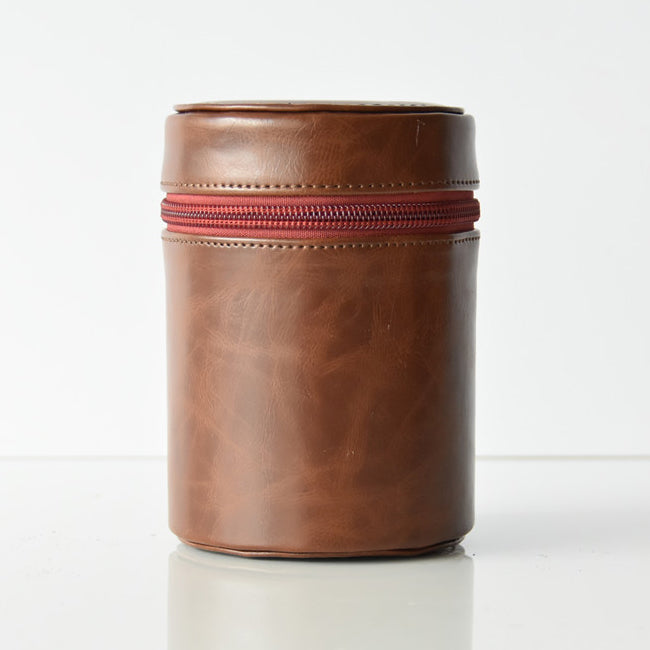 Camera Lens PU Leather Bag Protection Case for Nikon Canon Sony Fujifilm etc - Size: M / Coffee
