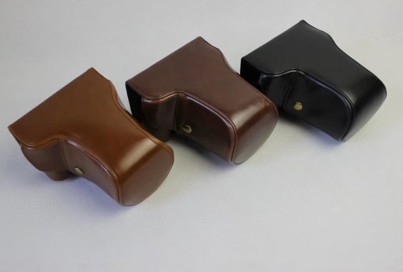 PU Leather Case Bag with Strap for Fujifilm X-E3 Camera - Brown